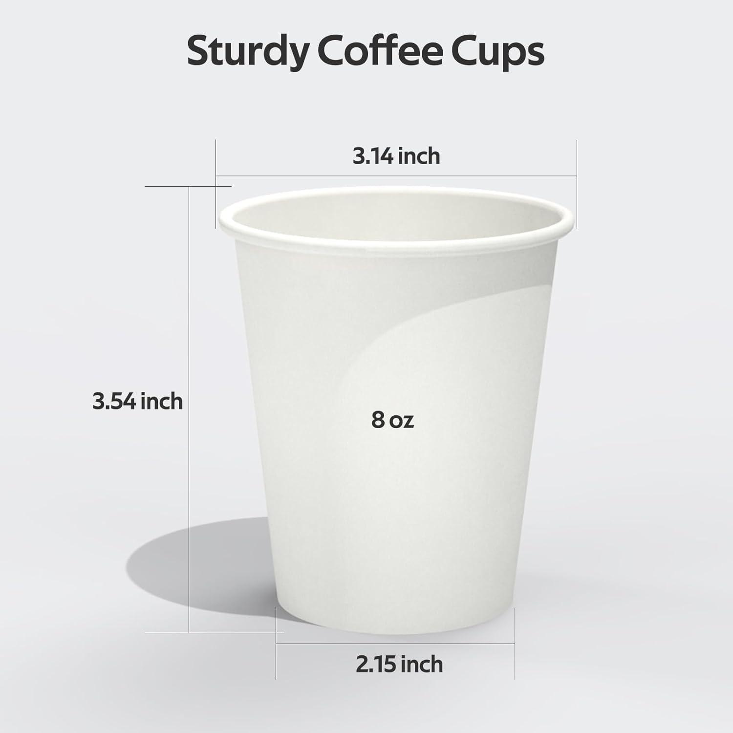 200 Count 3 oz Disposable Coffee Cups, Bathroom Mouthwash Cups, Leak-Free Food Safe Small Paper Mini Cup | Leak-Free, Food Safe, Small(08 OZ)