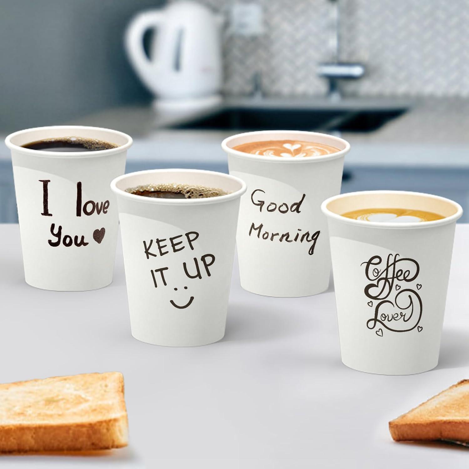 100 Count 4 oz Coffee Cups, Leak-Free Food Safe Paper Cups 4 oz, Disposable 4oz White Paper Cups for Cold and Hot Drinks(08 OZ)
